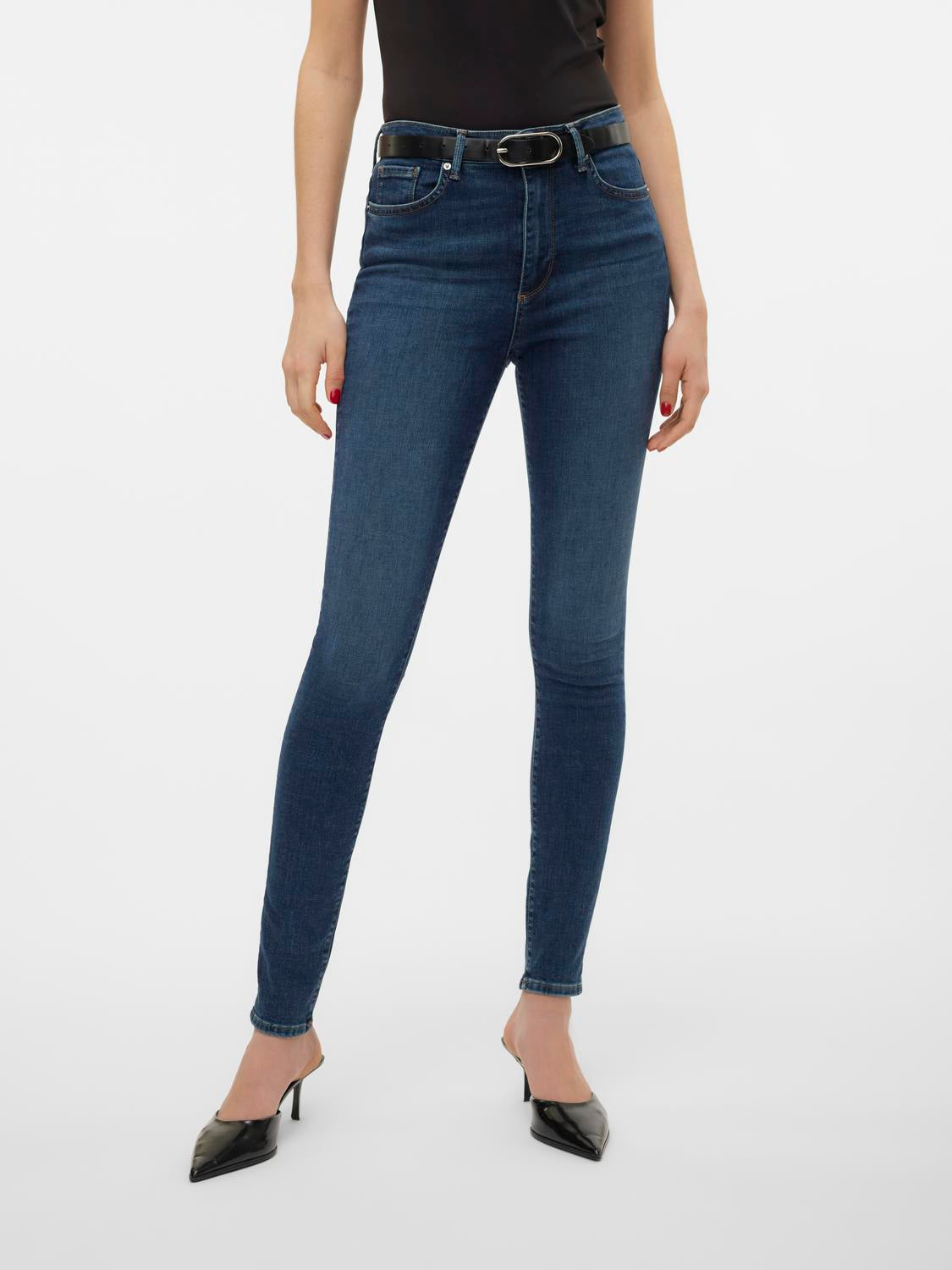VMSOPHIA Skinny Jeans - Dark Blue Denim